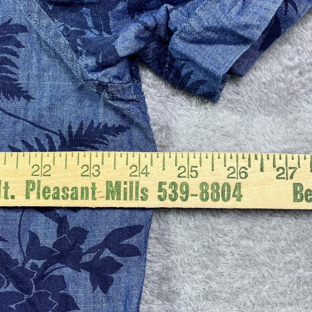 Banana Republic Floral Button‎ Down Shirt Men's XL Short Sleeve Blue Hawaiian